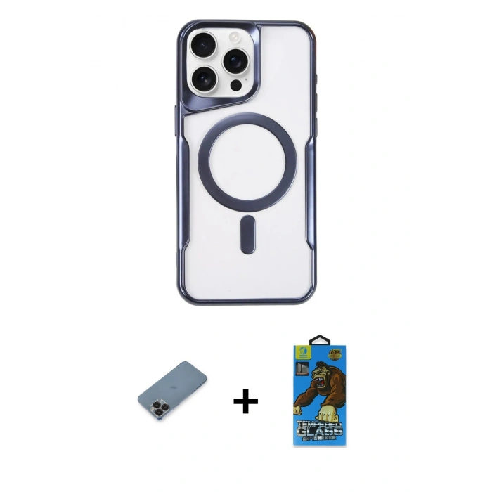 MARSİLYAN™- iPhone 11 Pro Max Kılıf Yadigar Klasik Özel Seri - Siyah 18D Cam Ekran Koruyucu + Metal Kamera Lens Koruma Cam - SH