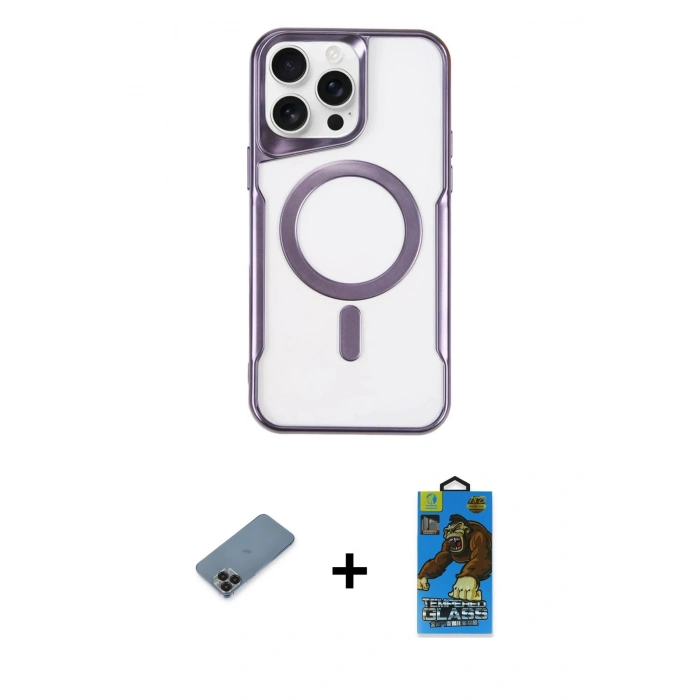 MARSİLYAN™- iPhone 11 Pro Max Kılıf Yadigar Klasik Özel Seri - Siyah 18D Cam Ekran Koruyucu + Metal Kamera Lens Koruma Cam - SH