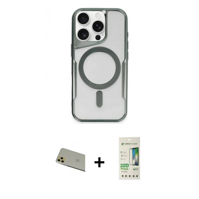 MARSİLYAN™- iPhone 11 Pro Max Kılıf Yadigar Klasik Özel Seri - Siyah 20D Premium Cam Ekran Koruyucu + Gold Rainbow Kamera Lens Koruma Cam