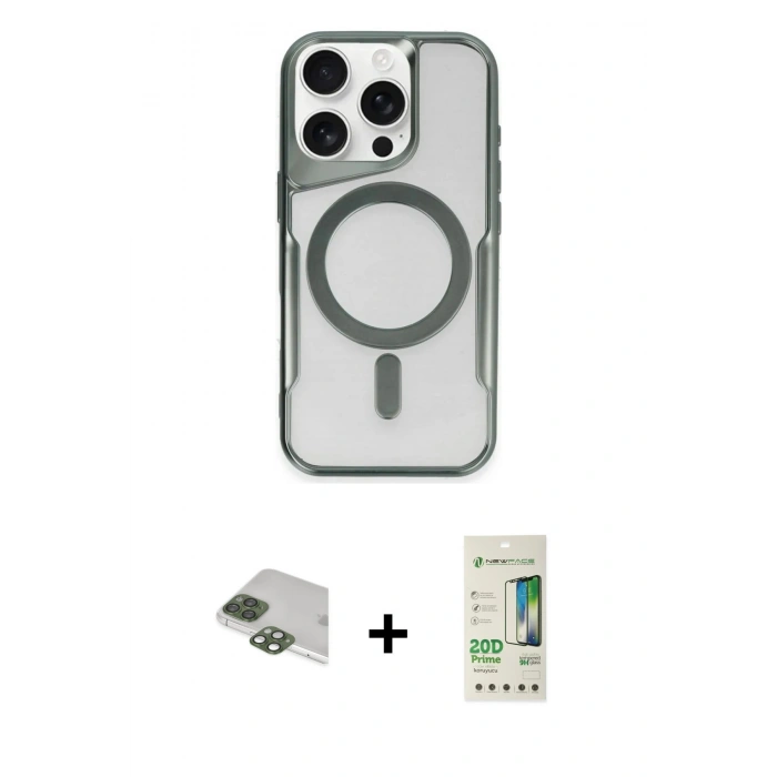 MARSİLYAN™- iPhone 11 Pro Max Kılıf Yadigar Klasik Özel Seri - Siyah 20D Premium Cam Ekran Koruyucu + Yeşil Pers Alüminyum Kamera Lens