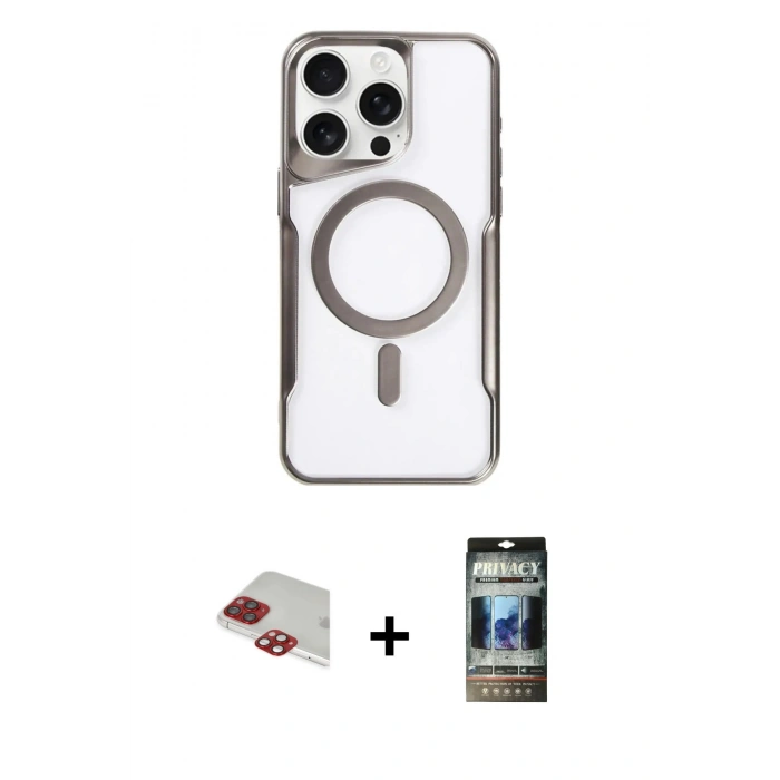 MARSİLYAN™- iPhone 11 Pro Max Kılıf Yadigar Klasik Özel Seri - Siyah 34D Hayalet Izgaralı Cam + Pers Alüminyum Kamera Lens - KI
