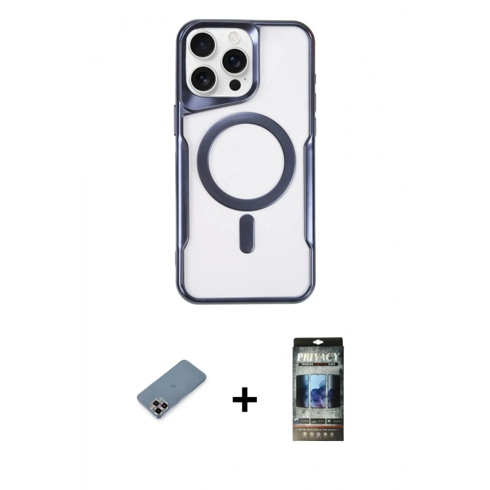 MARSİLYAN™- iPhone 11 Pro Max Kılıf Yadigar Klasik Özel Seri - Siyah 34D Hayalet Izgaralı Cam + Metal Kamera Lens Koruma Cam - MR