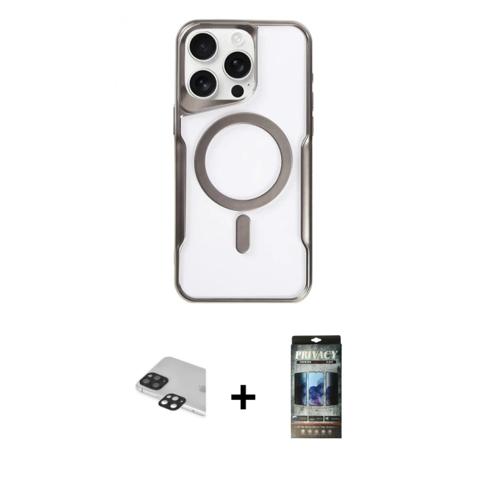 MARSİLYAN™- iPhone 11 Pro Max Kılıf Yadigar Klasik Özel Seri - Siyah 34D Hayalet Izgaralı Cam + Pers Alüminyum Kamera Lens - SH