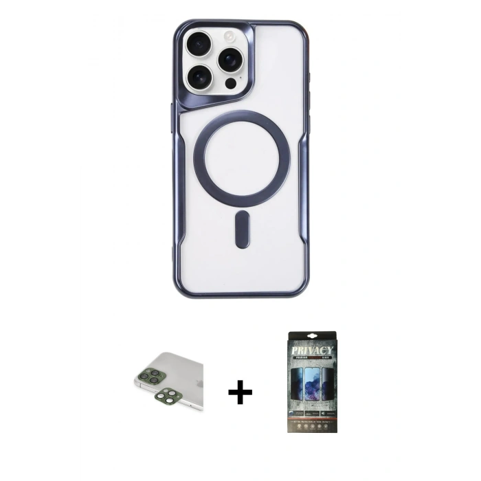 MARSİLYAN™- iPhone 11 Pro Max Kılıf Yadigar Klasik Özel Seri - Siyah 34D Hayalet Izgaralı Cam + Pers Alüminyum Kamera Lens - YL