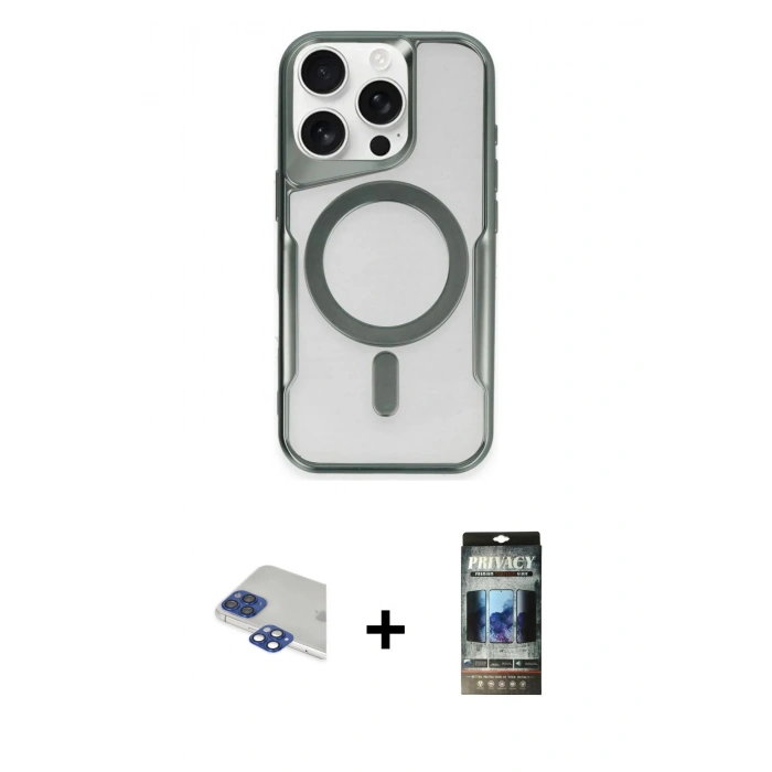 MARSİLYAN™- iPhone 11 Pro Max Kılıf Yadigar Klasik Özel Seri - Siyah 34D Hayalet Izgaralı Cam + Pers Alüminyum Kamera Lens - LT