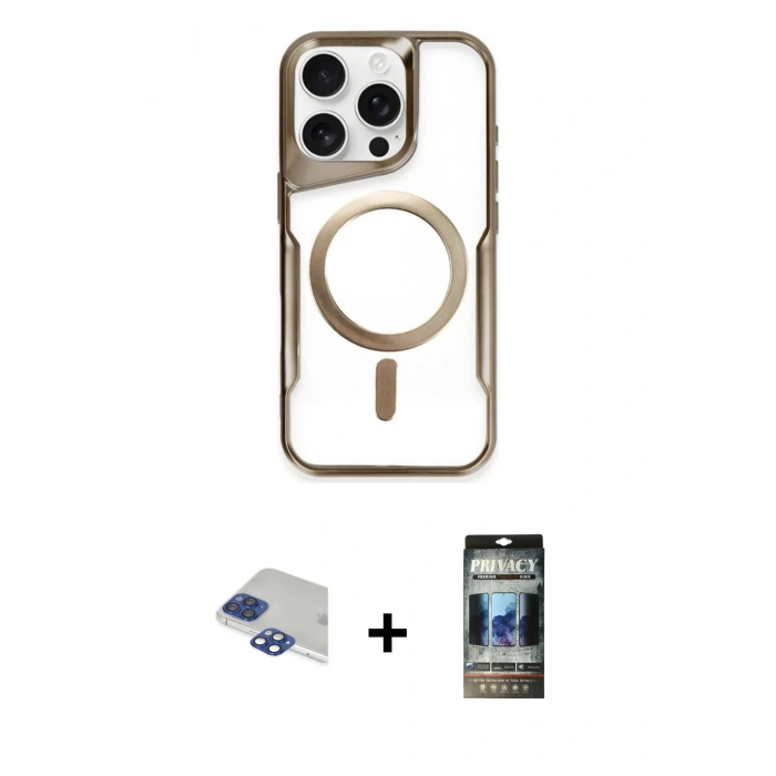MARSİLYAN™- iPhone 11 Pro Max Kılıf Yadigar Klasik Özel Seri - Siyah 34D Hayalet Izgaralı Cam + Pers Alüminyum Kamera Lens - LT
