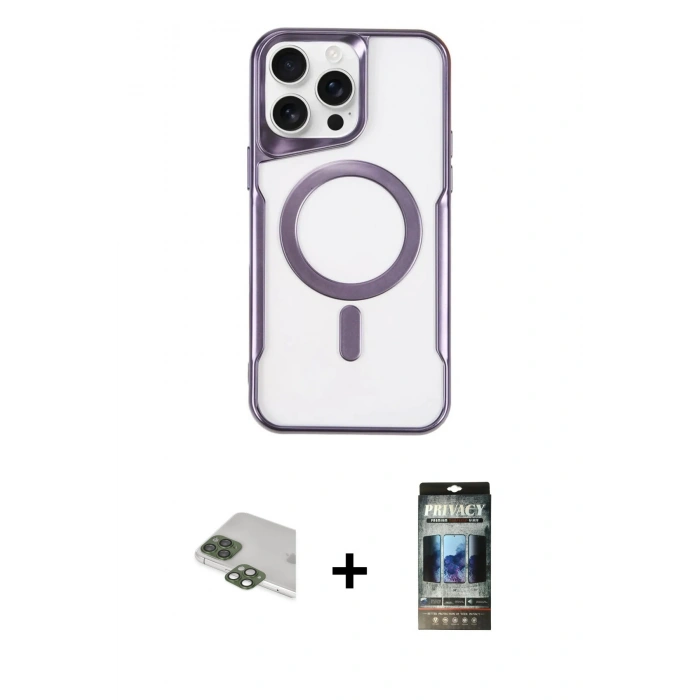 MARSİLYAN™- iPhone 11 Pro Max Kılıf Yadigar Klasik Özel Seri - Siyah 34D Hayalet Izgaralı Cam + Pers Alüminyum Kamera Lens - YL