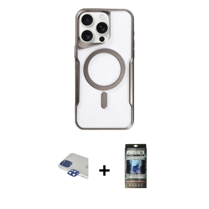 MARSİLYAN™- iPhone 11 Pro Max Kılıf Yadigar Klasik Özel Seri - Siyah 34D Hayalet Izgaralı Cam + Pers Alüminyum Kamera Lens - LT