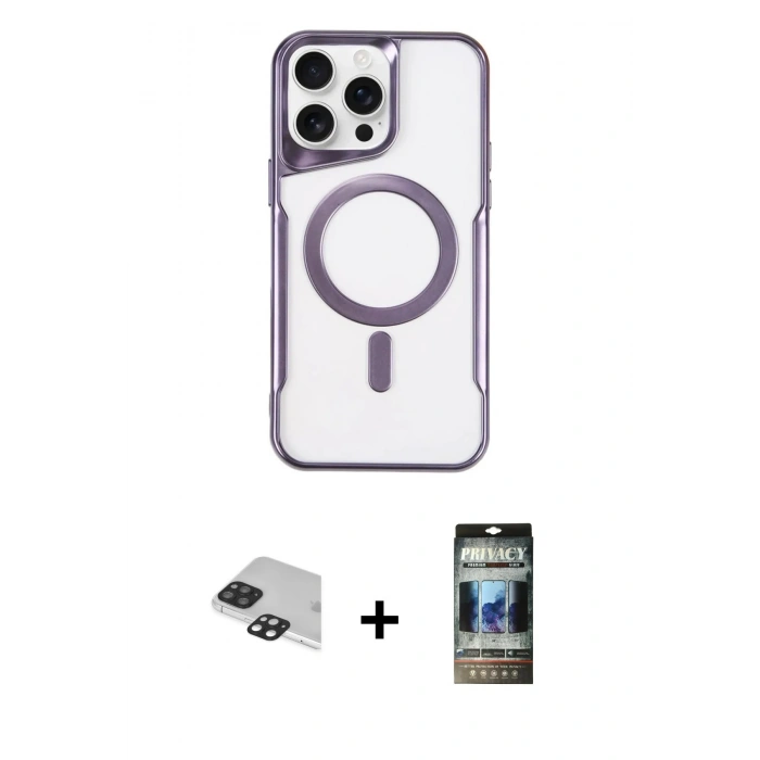 MARSİLYAN™- iPhone 11 Pro Max Kılıf Yadigar Klasik Özel Seri - Siyah 34D Hayalet Izgaralı Cam + Pers Alüminyum Kamera Lens - SH