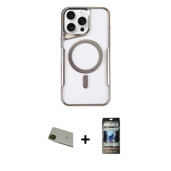 MARSİLYAN™- iPhone 11 Pro Max Kılıf Yadigar Klasik Özel Seri - Siyah 34D Hayalet Izgaralı Cam + Rainbow Kamera Lens Koruma Cam - YL