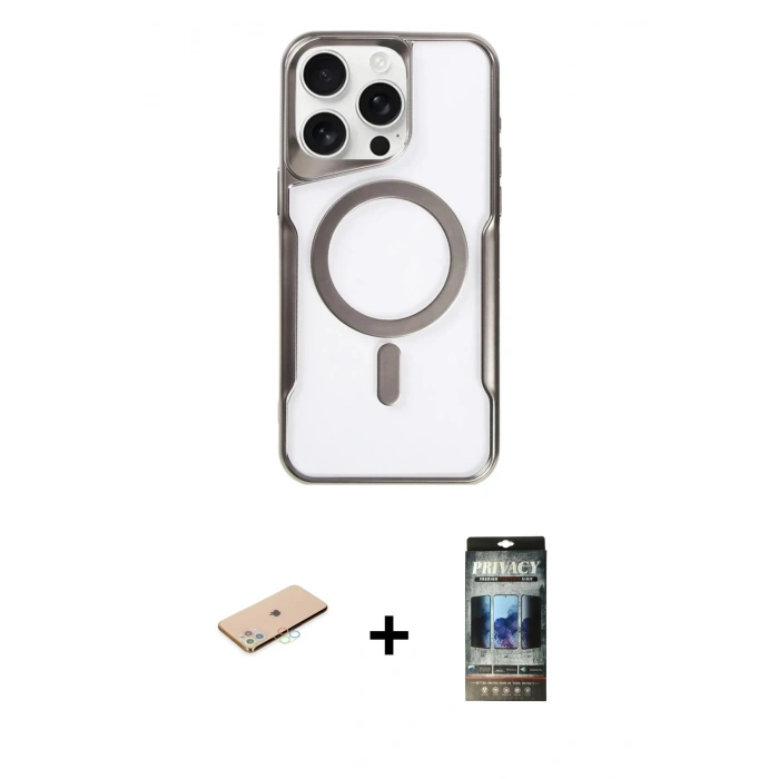 MARSİLYAN™- iPhone 11 Pro Max Kılıf Yadigar Klasik Özel Seri - Siyah 34D Hayalet Izgaralı Cam + Renkli Kamera Lens Koruma Cam - MI