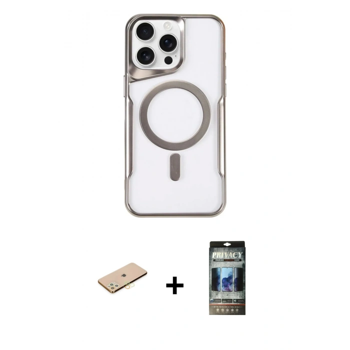 MARSİLYAN™- iPhone 11 Pro Max Kılıf Yadigar Klasik Özel Seri - Siyah 34D Hayalet Izgaralı Cam + Renkli Kamera Lens Koruma Cam - SI