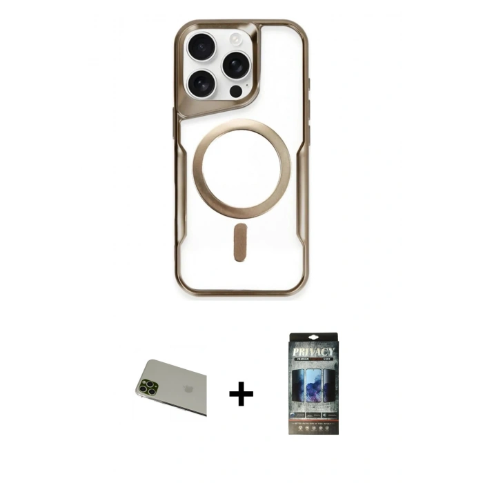 MARSİLYAN™- iPhone 11 Pro Max Kılıf Yadigar Klasik Özel Seri - Siyah 34D Hayalet Izgaralı Cam + Yeşil Rainbow Kamera Lens Koruma Cam