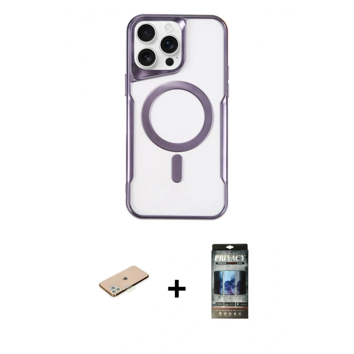 MARSİLYAN™- iPhone 11 Pro Max Kılıf Yadigar Klasik Özel Seri - Siyah 34D Hayalet Izgaralı Cam + Renkli Kamera Lens Koruma Cam - YL