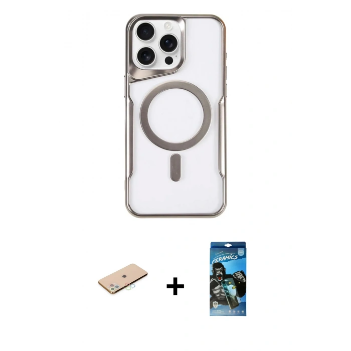 MARSİLYAN™- iPhone 11 Pro Max Kılıf Yadigar Klasik Özel Seri - Siyah 34D Izgaralı Cam + Renkli Kamera Lens Koruma Cam - MI
