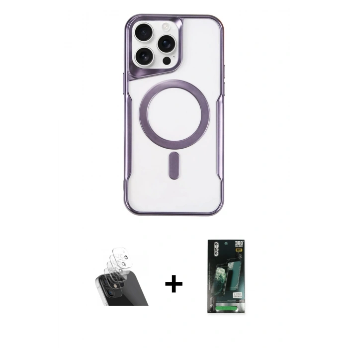 MARSİLYAN™- iPhone 11 Pro Max Kılıf Yadigar Klasik Özel Seri - Siyah 360 Mat Full Body Arka Koruyucu + Kamera Lens Koruma Cam - SF