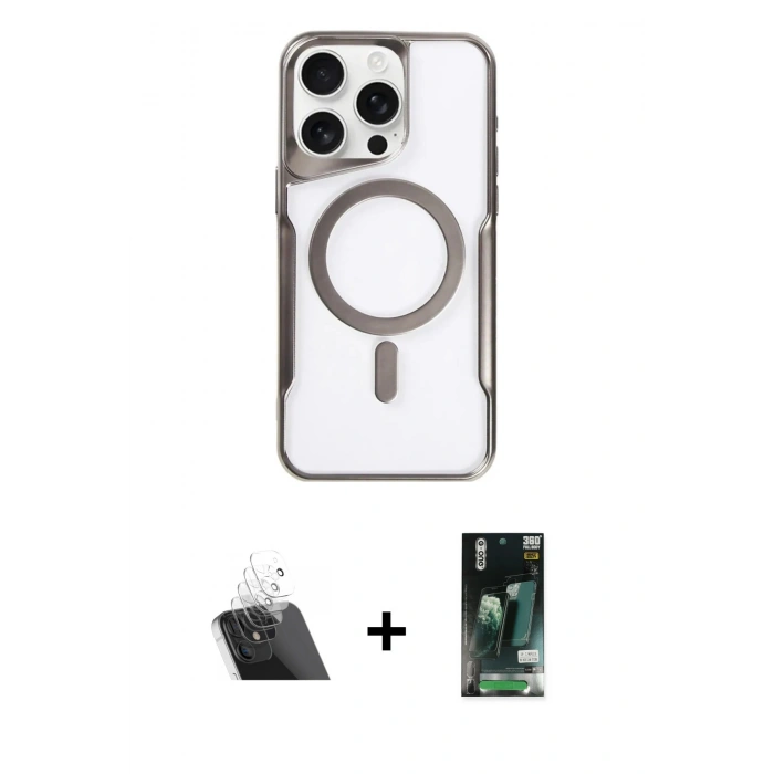 MARSİLYAN™- iPhone 11 Pro Max Kılıf Yadigar Klasik Özel Seri - Siyah 360 Mat Full Body Arka Koruyucu + Kamera Lens Koruma Cam - SF