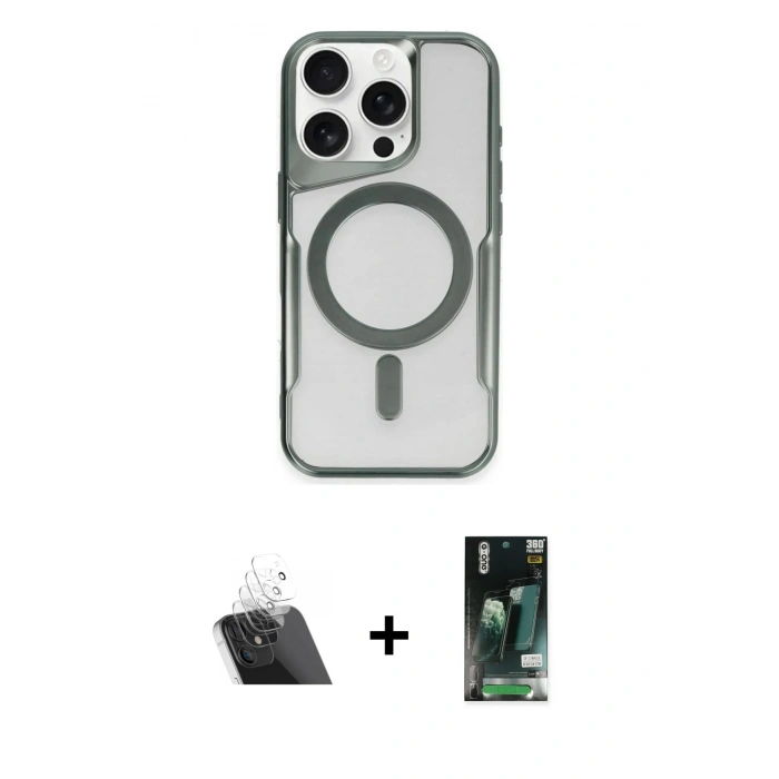 MARSİLYAN™- iPhone 11 Pro Max Kılıf Yadigar Klasik Özel Seri - Siyah 360 Mat Full Body Arka Koruyucu + Kamera Lens Koruma Cam - SF