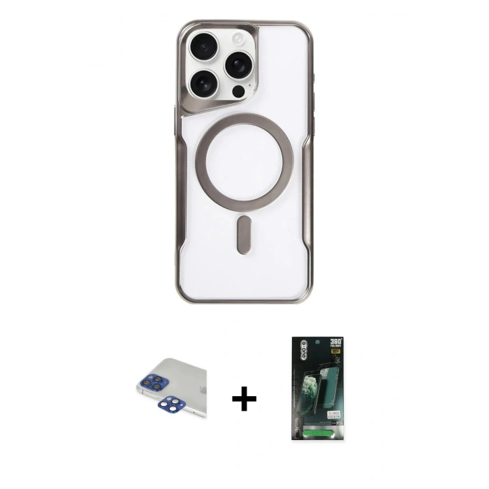 MARSİLYAN™- iPhone 11 Pro Max Kılıf Yadigar Klasik Özel Seri - Siyah 360 Mat Full Body Arka Koruyucu + Lacivert Pers Alüminyum Kamera Lens