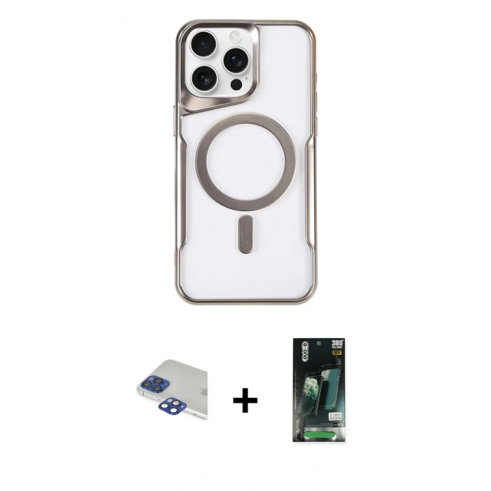 MARSİLYAN™- iPhone 11 Pro Max Kılıf Yadigar Klasik Özel Seri - Siyah 360 Mat Full Body Arka Koruyucu + Lacivert Pers Alüminyum Kamera Lens