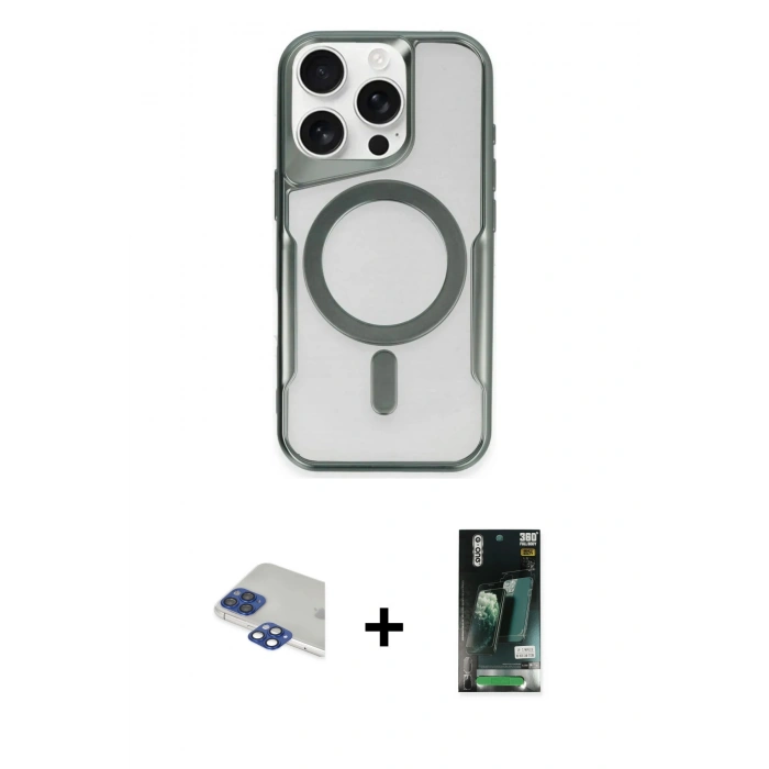 MARSİLYAN™- iPhone 11 Pro Max Kılıf Yadigar Klasik Özel Seri - Siyah 360 Mat Full Body Arka Koruyucu + Lacivert Pers Alüminyum Kamera Lens