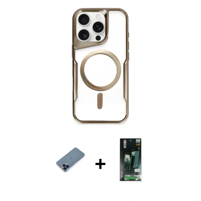 MARSİLYAN™- iPhone 11 Pro Max Kılıf Yadigar Klasik Özel Seri - Siyah 360 Mat Full Body Arka Koruyucu + Metal Kamera Lens Koruma Cam - MI
