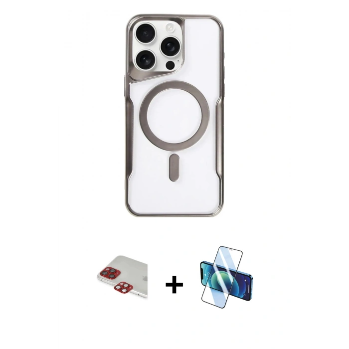 MARSİLYAN™- iPhone 11 Pro Max Kılıf Yadigar Klasik Özel Seri - Siyah 3D Antistatik Cam Ekran Koruyucu + Pers Alüminyum Kamera Lens - KI