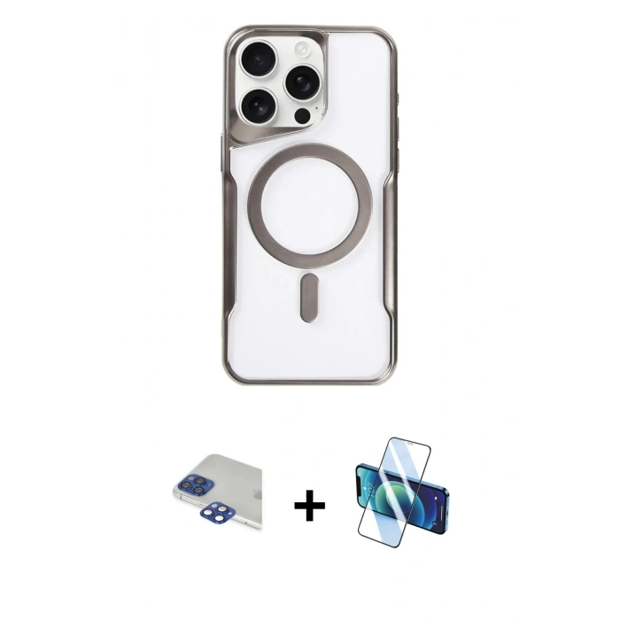 MARSİLYAN™- iPhone 11 Pro Max Kılıf Yadigar Klasik Özel Seri - Siyah 3D Antistatik Cam Ekran Koruyucu + Lacivert Pers Alüminyum Kamera Lens