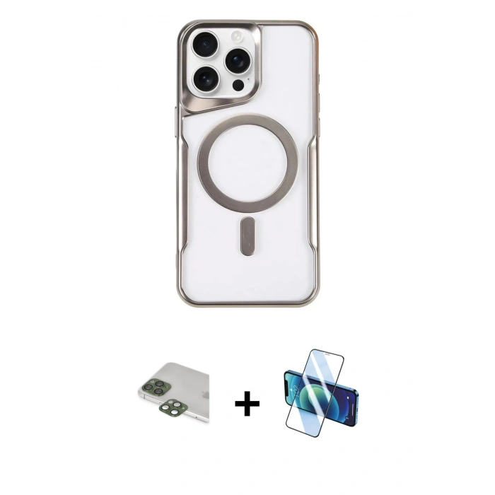 MARSİLYAN™- iPhone 11 Pro Max Kılıf Yadigar Klasik Özel Seri - Siyah 3D Antistatik Cam Ekran Koruyucu + Pers Alüminyum Kamera Lens - YL