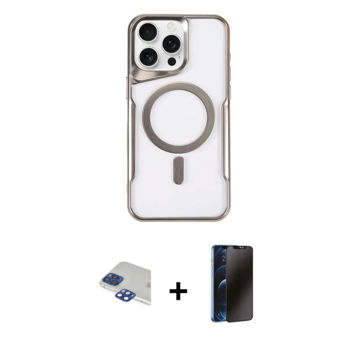 MARSİLYAN™- iPhone 11 Pro Max Kılıf Yadigar Klasik Özel Seri - Siyah 3D Antistatik Hayalet Cam Ekran Koruyucu + Pers Alüminyum Kamera Lens - LT
