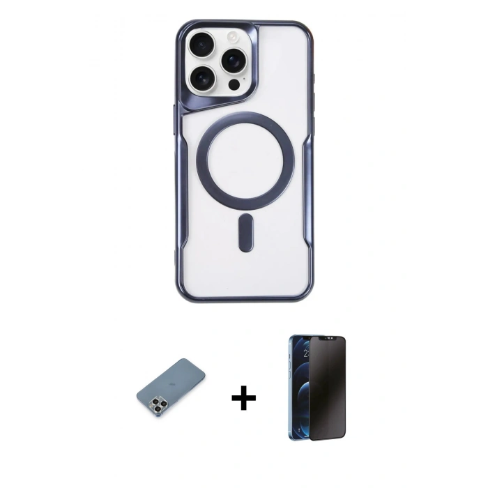 MARSİLYAN™- iPhone 11 Pro Max Kılıf Yadigar Klasik Özel Seri - Siyah 3D Antistatik Hayalet Cam Ekran Koruyucu + Metal Kamera Lens Koruma Cam - GS