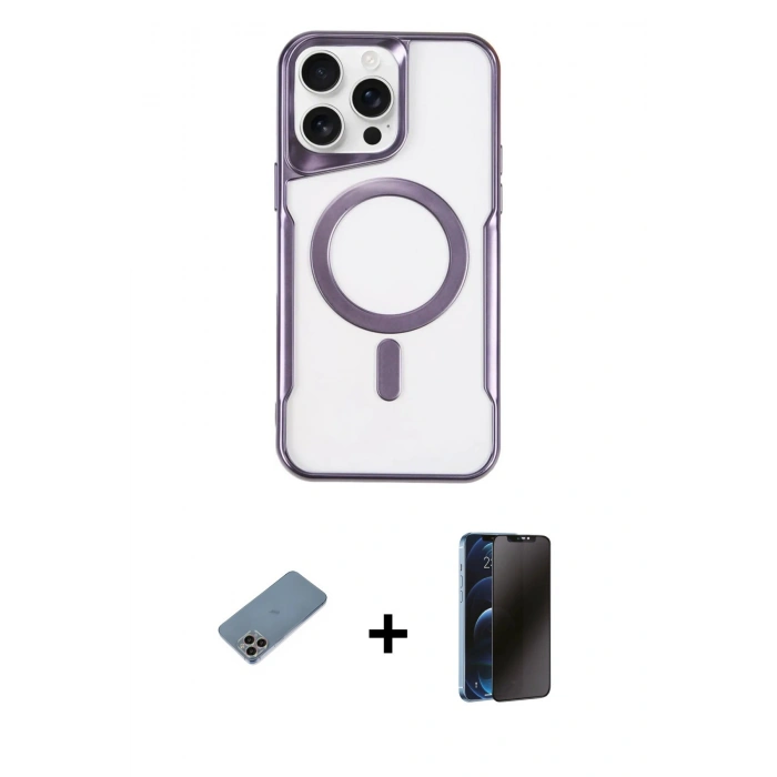 MARSİLYAN™- iPhone 11 Pro Max Kılıf Yadigar Klasik Özel Seri - Siyah 3D Antistatik Hayalet Cam Ekran Koruyucu + Shine Kamera Lens Koruma Cam - GI
