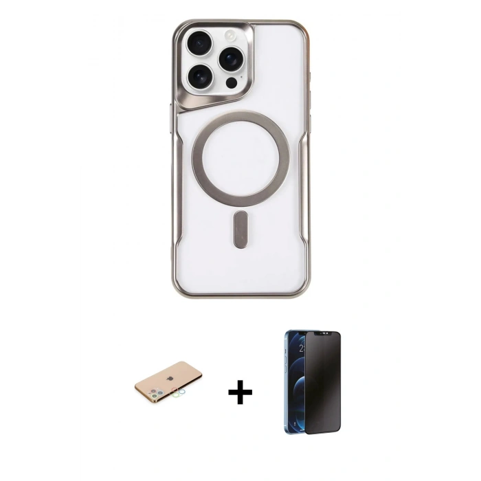 MARSİLYAN™- iPhone 11 Pro Max Kılıf Yadigar Klasik Özel Seri - Siyah 3D Antistatik Hayalet Cam Ekran Koruyucu + Renkli Kamera Lens Koruma Cam - MI