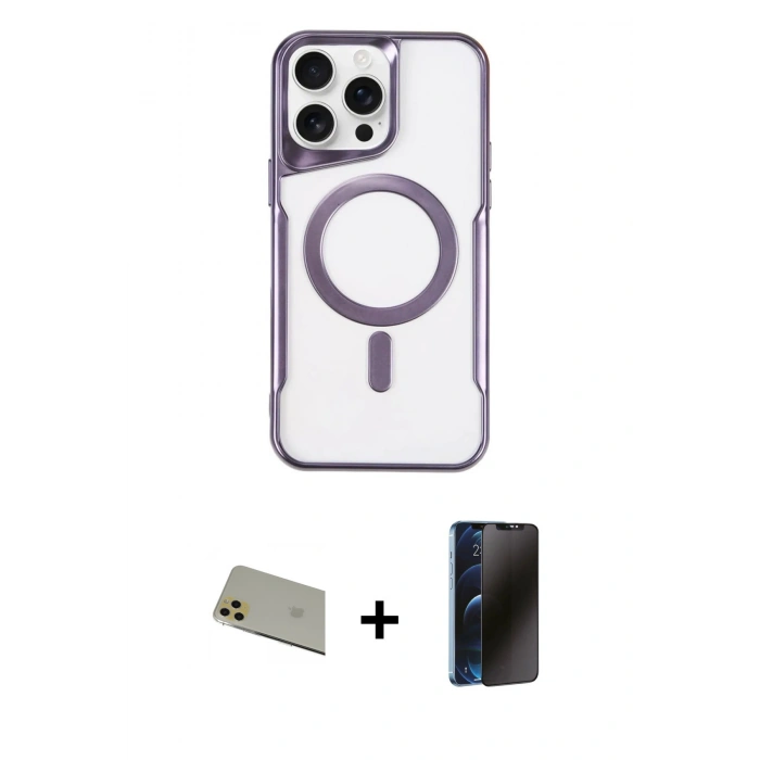 MARSİLYAN™- iPhone 11 Pro Max Kılıf Yadigar Klasik Özel Seri - Siyah 3D Antistatik Hayalet Cam Ekran Koruyucu + Rainbow Kamera Lens Koruma Cam - GD
