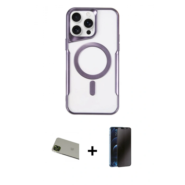 MARSİLYAN™- iPhone 11 Pro Max Kılıf Yadigar Klasik Özel Seri - Siyah 3D Antistatik Hayalet Cam Ekran Koruyucu + Rainbow Kamera Lens Koruma Cam - YL