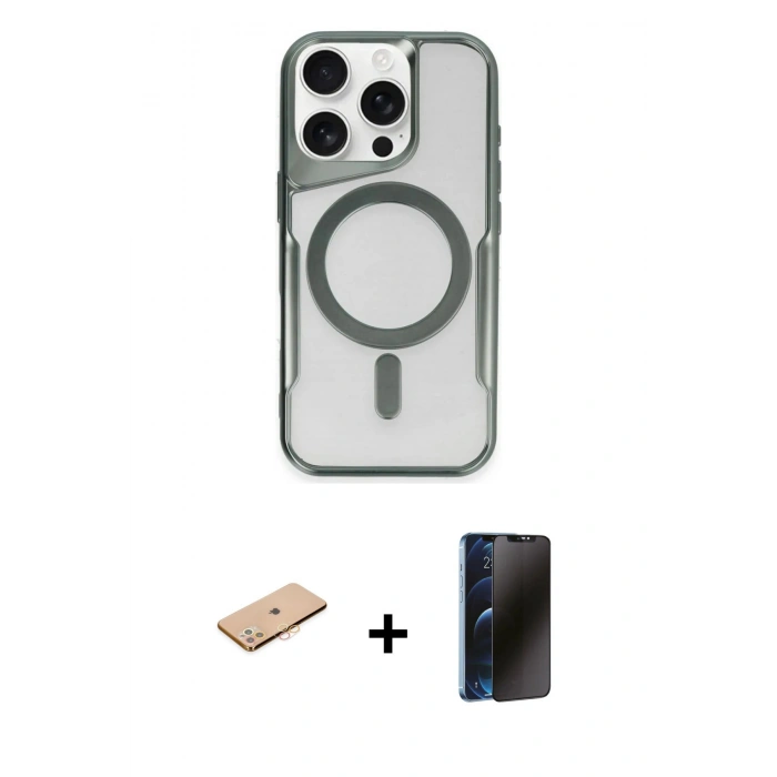 MARSİLYAN™- iPhone 11 Pro Max Kılıf Yadigar Klasik Özel Seri - Siyah 3D Antistatik Hayalet Cam Ekran Koruyucu + Renkli Kamera Lens Koruma Cam - TU