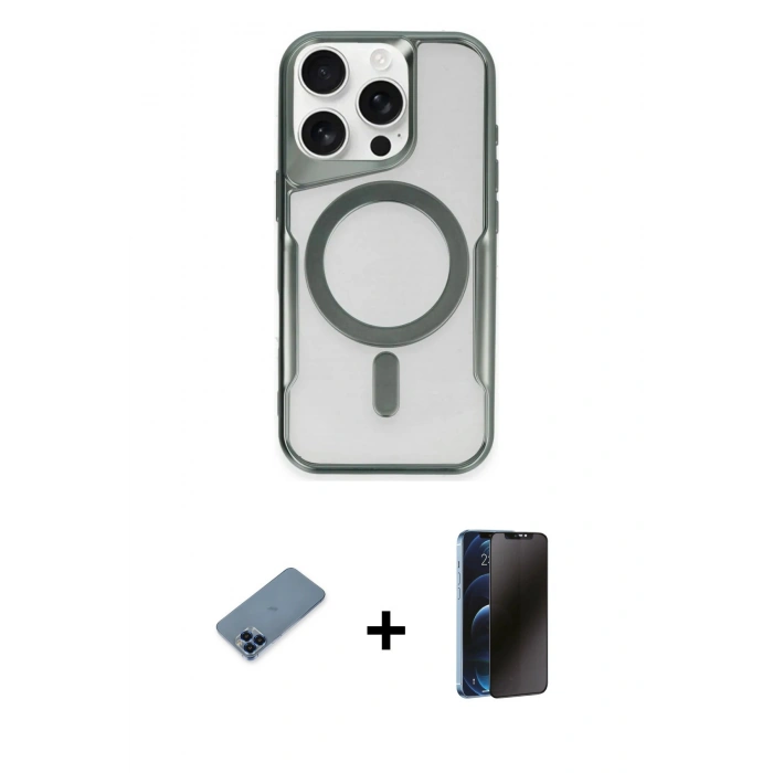 MARSİLYAN™- iPhone 11 Pro Max Kılıf Yadigar Klasik Özel Seri - Siyah 3D Antistatik Hayalet Cam Ekran Koruyucu + Metal Kamera Lens Koruma Cam - MI