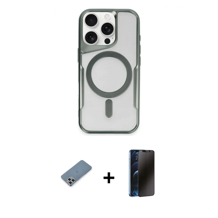MARSİLYAN™- iPhone 11 Pro Max Kılıf Yadigar Klasik Özel Seri - Siyah 3D Antistatik Hayalet Cam Ekran Koruyucu + Metal Kamera Lens Koruma Cam - GS