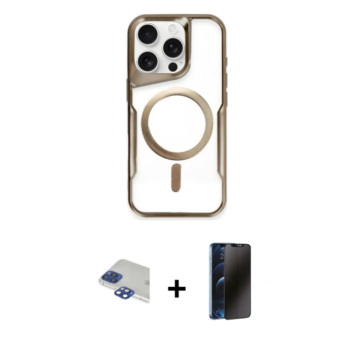 MARSİLYAN™- iPhone 11 Pro Max Kılıf Yadigar Klasik Özel Seri - Siyah 3D Antistatik Hayalet Cam Ekran Koruyucu + Pers Alüminyum Kamera Lens - LT