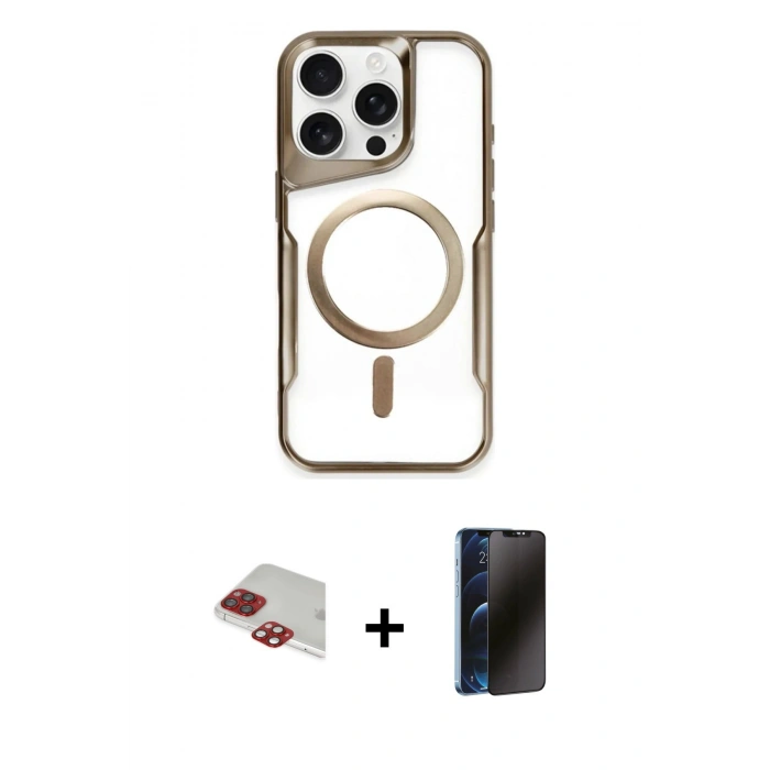 MARSİLYAN™- iPhone 11 Pro Max Kılıf Yadigar Klasik Özel Seri - Siyah 3D Antistatik Hayalet Cam Ekran Koruyucu + Pers Alüminyum Kamera Lens - KI