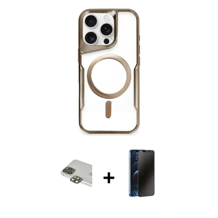 MARSİLYAN™- iPhone 11 Pro Max Kılıf Yadigar Klasik Özel Seri - Siyah 3D Antistatik Hayalet Cam Ekran Koruyucu + Pers Alüminyum Kamera Lens - YL