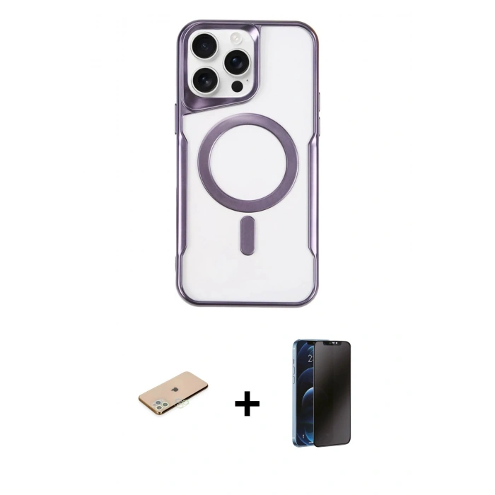 MARSİLYAN™- iPhone 11 Pro Max Kılıf Yadigar Klasik Özel Seri - Siyah 3D Antistatik Hayalet Cam Ekran Koruyucu + Yeşil Renkli Kamera Lens Koruma Cam