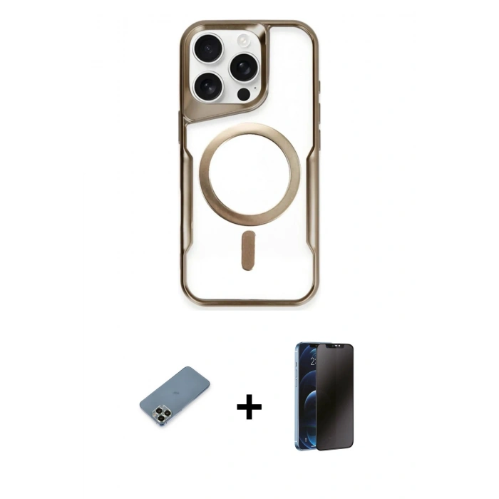 MARSİLYAN™- iPhone 11 Pro Max Kılıf Yadigar Klasik Özel Seri - Siyah 3D Antistatik Hayalet Cam Ekran Koruyucu + Metal Kamera Lens Koruma Cam - AKYL