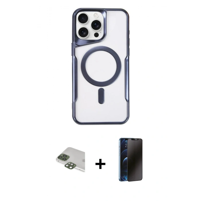MARSİLYAN™- iPhone 11 Pro Max Kılıf Yadigar Klasik Özel Seri - Siyah 3D Antistatik Hayalet Cam Ekran Koruyucu + Pers Alüminyum Kamera Lens - YL