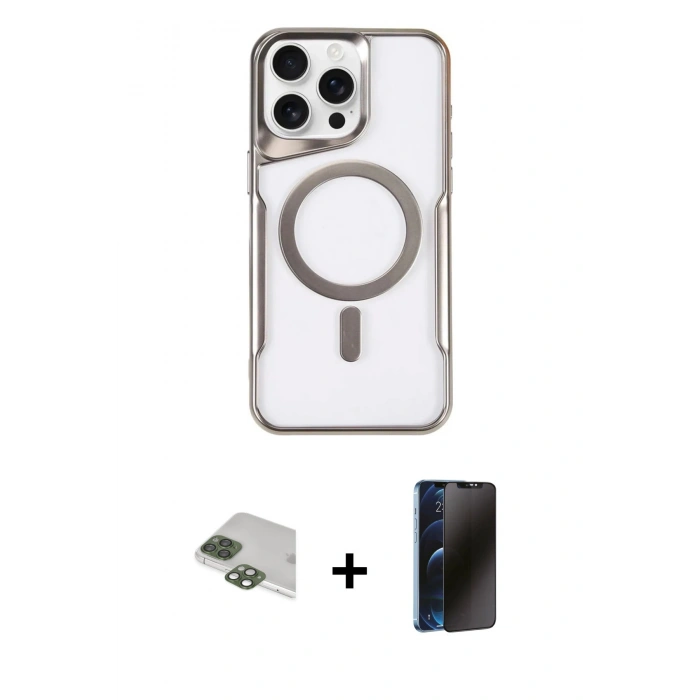 MARSİLYAN™- iPhone 11 Pro Max Kılıf Yadigar Klasik Özel Seri - Siyah 3D Antistatik Hayalet Cam Ekran Koruyucu + Pers Alüminyum Kamera Lens - YL