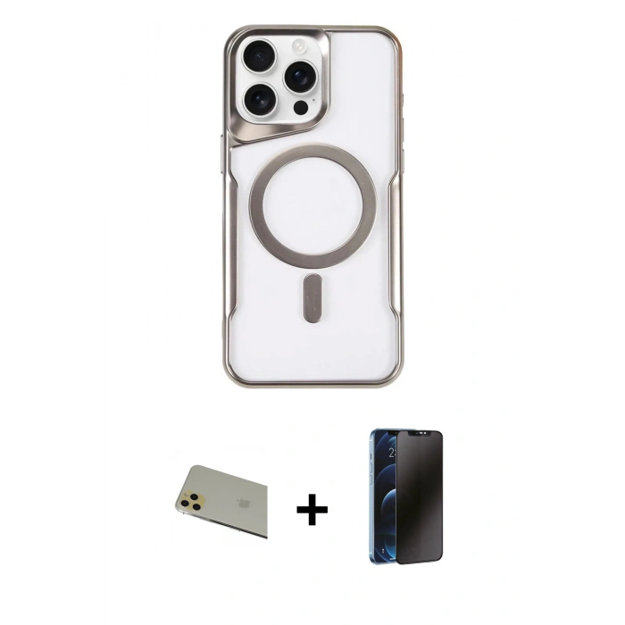 MARSİLYAN™- iPhone 11 Pro Max Kılıf Yadigar Klasik Özel Seri - Siyah 3D Antistatik Hayalet Cam Ekran Koruyucu + Rainbow Kamera Lens Koruma Cam - GD