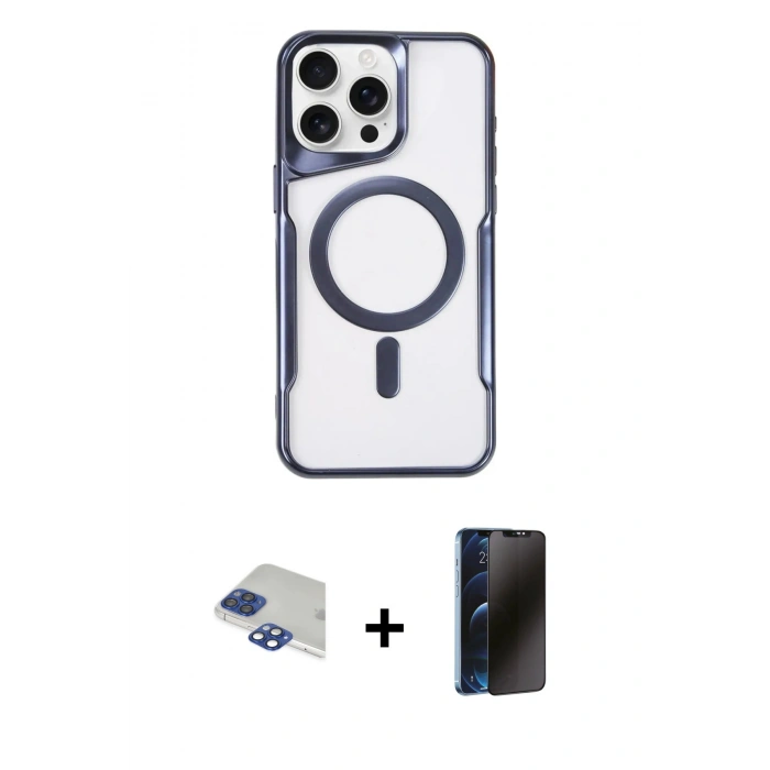 MARSİLYAN™- iPhone 11 Pro Max Kılıf Yadigar Klasik Özel Seri - Siyah 3D Antistatik Hayalet Cam Ekran Koruyucu + Pers Alüminyum Kamera Lens - LT