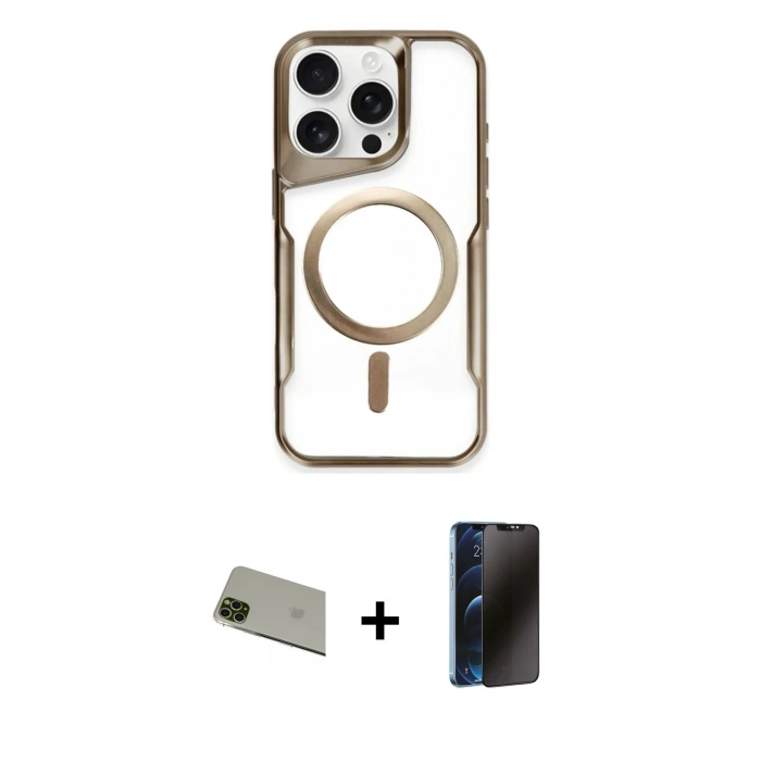 MARSİLYAN™- iPhone 11 Pro Max Kılıf Yadigar Klasik Özel Seri - Siyah 3D Antistatik Hayalet Cam Ekran Koruyucu + Rainbow Kamera Lens Koruma Cam - YL