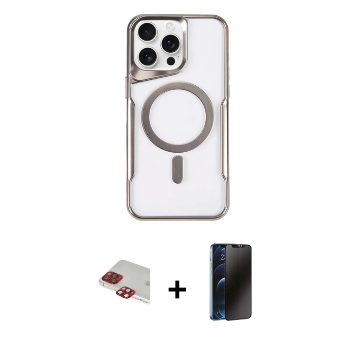 MARSİLYAN™- iPhone 11 Pro Max Kılıf Yadigar Klasik Özel Seri - Siyah 3D Antistatik Hayalet Cam Ekran Koruyucu + Pers Alüminyum Kamera Lens - KI