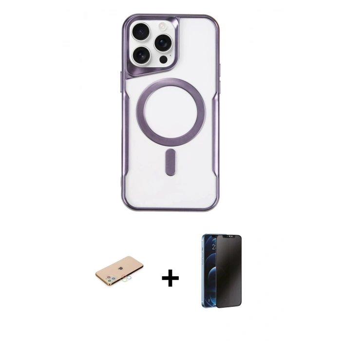 MARSİLYAN™- iPhone 11 Pro Max Kılıf Yadigar Klasik Özel Seri - Siyah 3D Antistatik Hayalet Cam Ekran Koruyucu + Renkli Kamera Lens Koruma Cam - MI